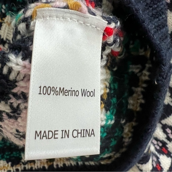 La Ligne Merino Wool Recurate Courchevel Henley fair isle sweater size xl - Picture 9 of 11